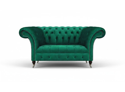Chesterfield Sofa Zweisitzer Couch Grün Einrichtung Wohnzimmer Polstersofa