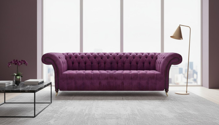 Luxus Textil Möbel Sofa Viersitzer Couch Einrichtung Polstermöbel Chesterfield