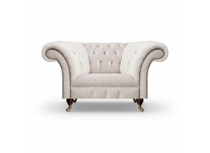 Sessel Weiß Textil Stoff Polstersitz Einrichtung Sitz Möbel Chesterfield