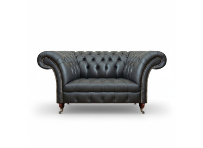 Wohnzimmer Schwarz Sessel Neu Möbel Leder Sitz Couch Polstermöbel Chesterfield