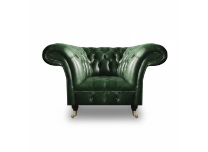 Grün Leder Sessel Wohnzimmer Chesterfield Luxus Polstermöbel Design Möbel