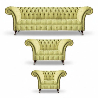 Wohnzimmer Sofa Set 3tlg Luxus Sitzmöbel Chesterfield Sofagarnitur Neu