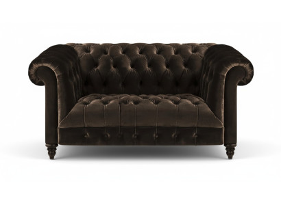 Chesterfield Exklusive Braune Couch Moderner Zweisitzer Polster Möbel