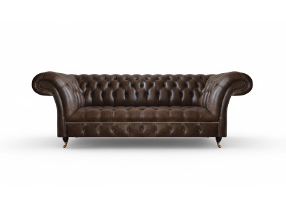 Braunes Chesterfield Ledersofa Wohnzimmer Couchen Designer Robuste Möbel