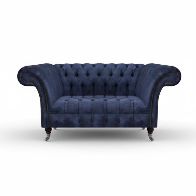 Chesterfield Blaue Polstercouch Wohnzimmer 2-Sitzer Luxus Edle Sitzmöbel