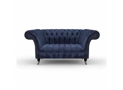 Chesterfield Blaue Polstercouch Wohnzimmer 2-Sitzer Luxus Edle Sitzmöbel