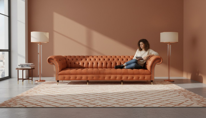 Chesterfield Braune Couch Designer Sitzsofas Wohnzimmer Polster Möbel
