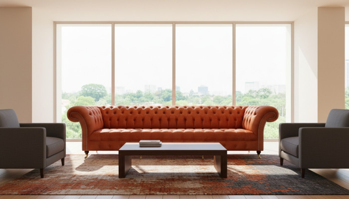 Chesterfield Braune Couch Designer Sitzsofas Wohnzimmer Polster Möbel
