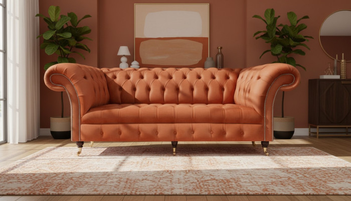 Braune Chesterfield Sitzcouch Modernes 3-Sitzer Sofa Luxus Sitzmöbel