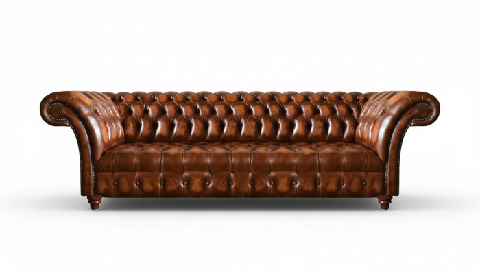 Chesterfield Ledersofa Braune Kunstleder Couch Designer Edle Sitzmöbel