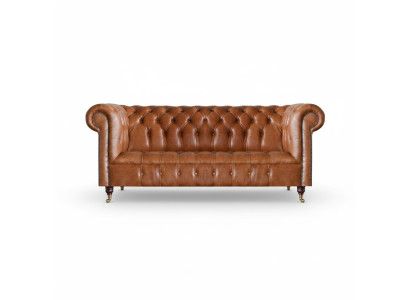 Chesterfield Leder Sitzmöbel Brauner Dreisitzer Wohnzimmer Edle Sofas