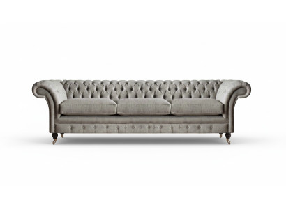 Chesterfield Grauer Dreisitzer Wohnzimmer Polstersofas Designer Couchen