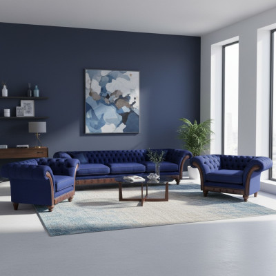 Designer Wohnzimmer Chesterfield Couchgarnitur Luxus Sofas Sessel 3tlg