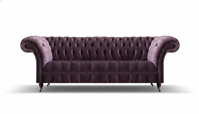 Lila Chesterfield Wohnzimmer Viersitzer Designer Polstercouch Edle Möbel