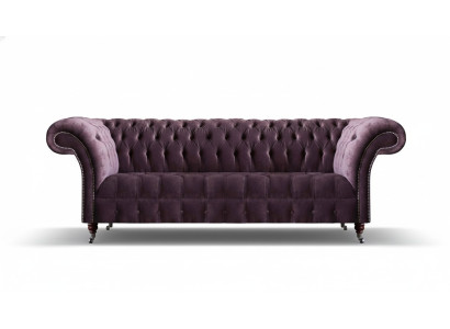 Lila Chesterfield Wohnzimmer Viersitzer Designer Polstercouch Edle Möbel