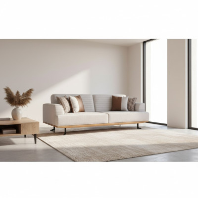 Luxuriöses Set Grauer Dreisitzer-Sofas für Wohnzimmer  Modernes Design