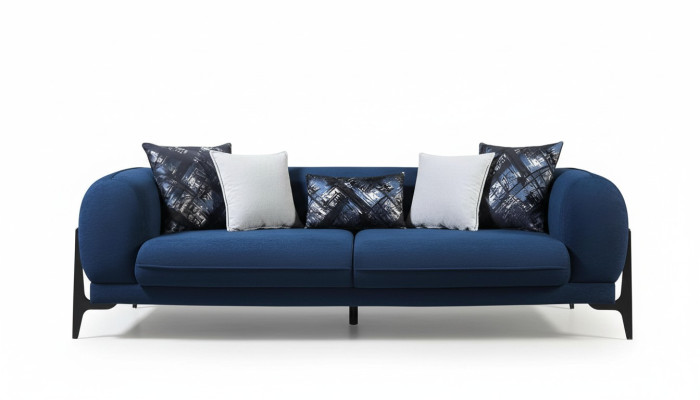 Blauer Polster 3-Sitzer Relaxsofas Designer Club Couchen Lounge Möbel