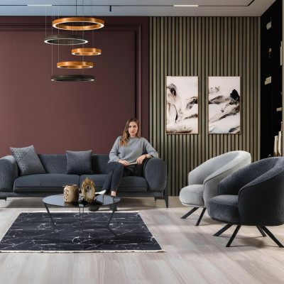 Beige Arbeitszimmer Garnitur Designer Konferenztisch Edle Holz Schränke