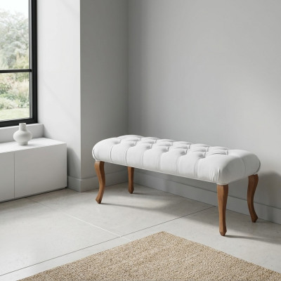 Luxuriöse Bettbank Schlafzimmer Textil Möbel Klassische Edle Holz Füße