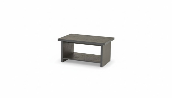 Couchtisch Grau Einfarbig Modern Arbeitszimmer Rechteckig Form mit Regal