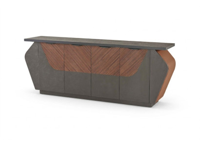 Sideboard Aktenschrank Arbeitszimmer Grau Braun Zweifarbig Modern Stil