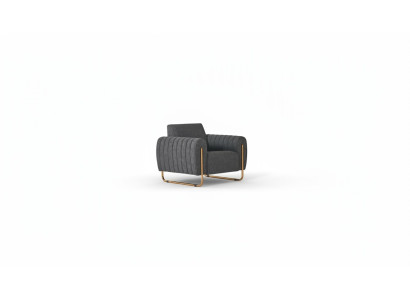 Sessel Grau Einfarbig Arbeitszimmer Modern Design Stil Textil Material