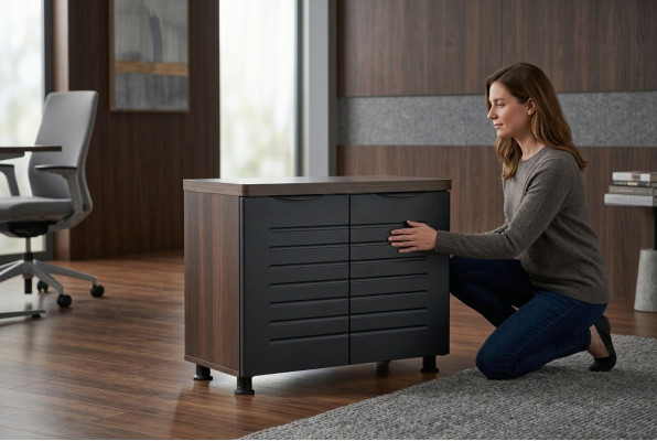 Arbeitszimmer Aktenschrank Kommode Rechteckig Schwarz Braun Zweifarbig