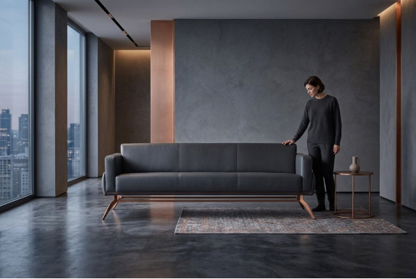 Sideboard Aktenschrank Arbeitszimmer Grau Braun Zweifarbig Rechteckig