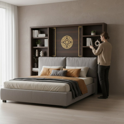 Bücherregal Braun Einfarbig Modern Stil Rechteckig Form Arbeitszimmer