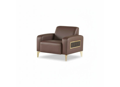 Sessel Braun Einfarbig Modern Design Arbeitszimmer Wohnzimmer 1-Sitzer