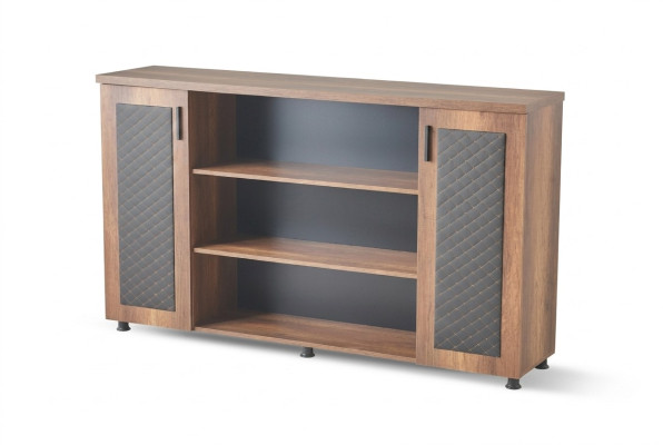 Aktenschrank Sideboard Braun Schwarz Zweifarbig Modern Arbeitszimmer