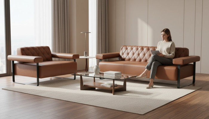 Chesterfield Couch Stil 3-Sitzer 2-Sitzer Sofas Ledersofas Modern Edelstahl