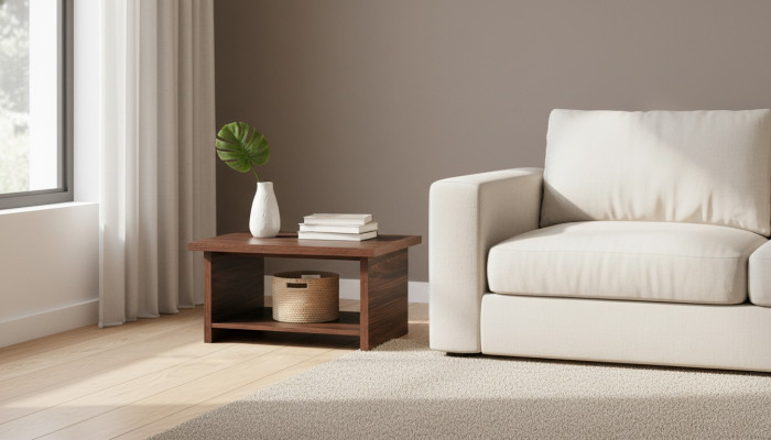 Couchtisch Braun Regal Modern Einlegeboden Rechteckig Wohnzimmer Büro