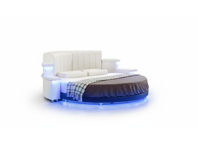 Cama redonda moderna com iluminação LED