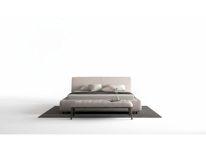 Cama elegante bege com travesseiro