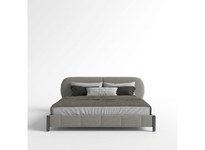 Cama de tecido cinza elegante