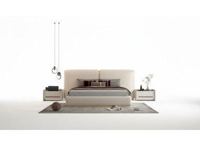Cama elegante com cabeceira
