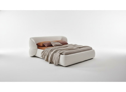 Banco moderno com função de cama em elegante tecido cinza