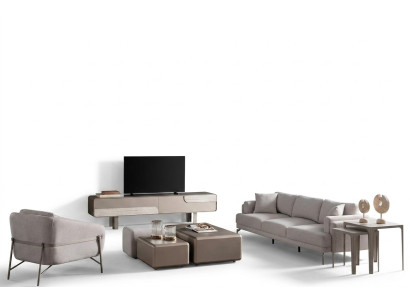 Conjunto de sala de estar moderno e elegante em bege