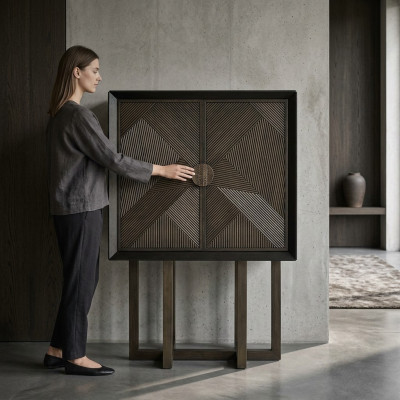 Elegante e moderna vitrine para café, para exibir na sala de estar