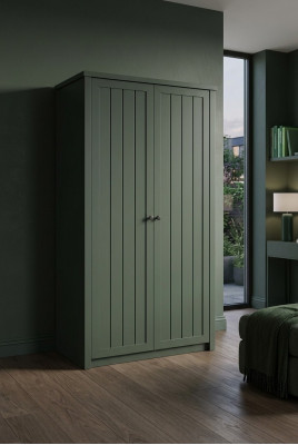 Guarda-roupa de quarto com barra de pendurar, multifuncional, verde