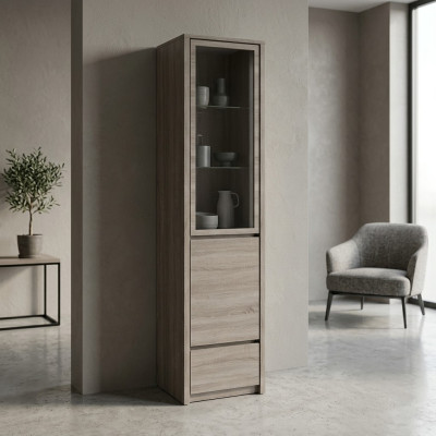 Elegante moderna vitrine cinza