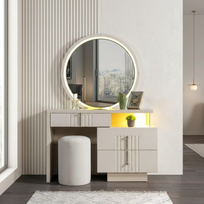 Mesa de maquiagem elegante com espelho