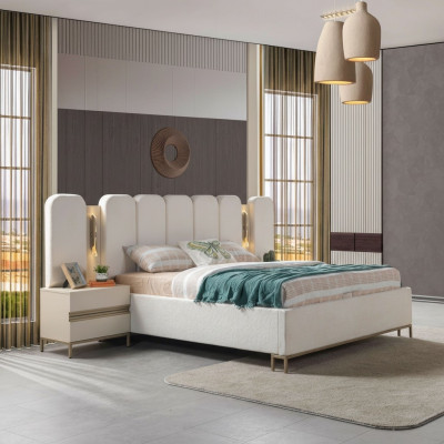 Conjunto de roupa de cama suave para o quarto, conjunto de 3 peças com 2 mesas de cabeceira