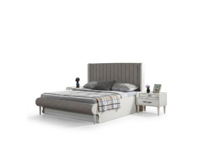 Conjunto de móveis elegante de 3 peças com cama + 2 mesas de cabeceira