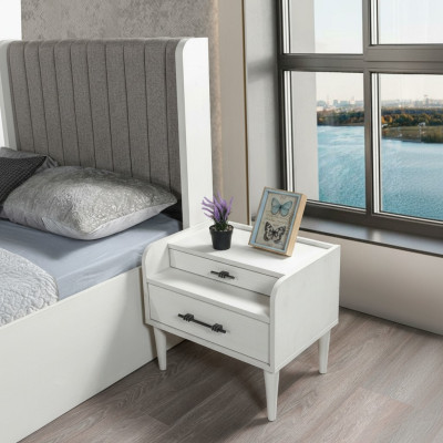 Moderna mesa de cabeceira branca elegante