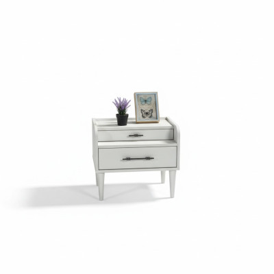 Moderna mesa de cabeceira branca elegante