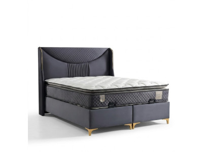 Conjunto de cama cinza moderno com colchão