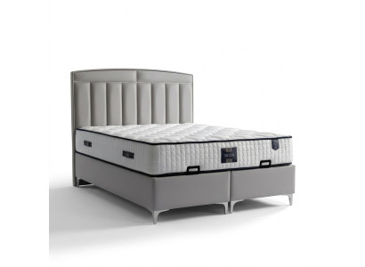 Conjunto de cama cinza moderno com colchão