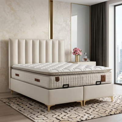 Cama elegante com almofada de encosto